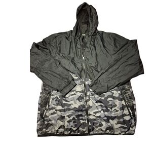 Russell Athletic Black and Gray Windbreaker Jacket